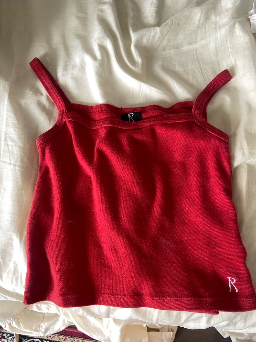 Realisation Par Red Slim-Strap Cropped Tank